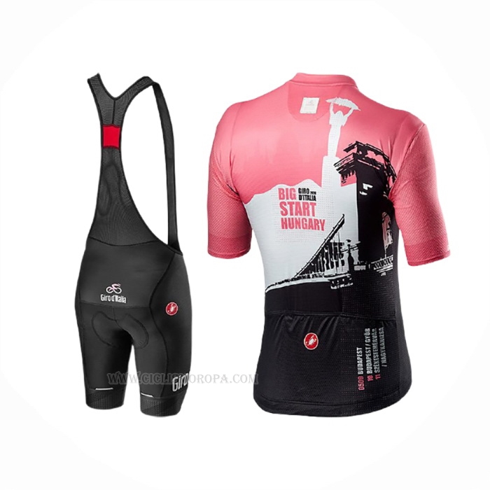 2020 Ropa Ciclismo Giro d'Italia Blanco Negro Rosa Mangas Corta y Culotte Corto